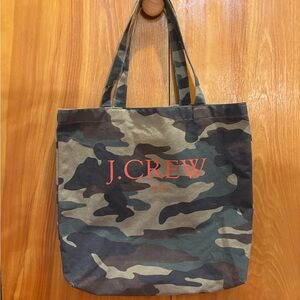 J. Crew Green and Brown Camouflage Tote